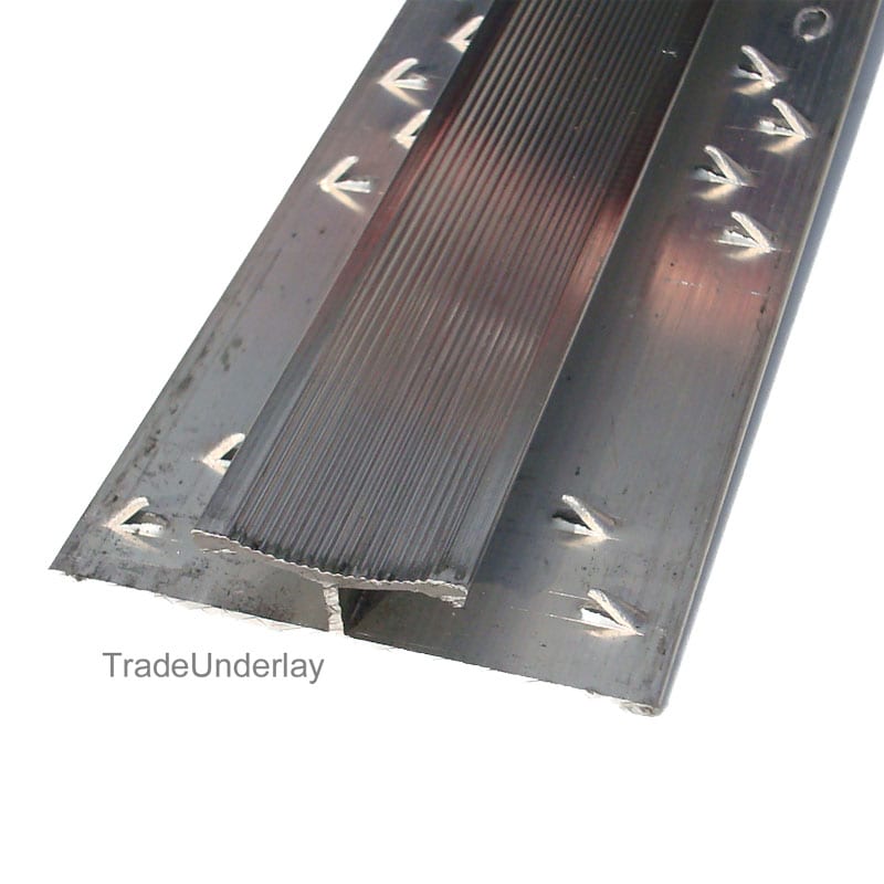 Buy Carpet to carpet twin grip silver door trim 2.7 mtr long H/Duty